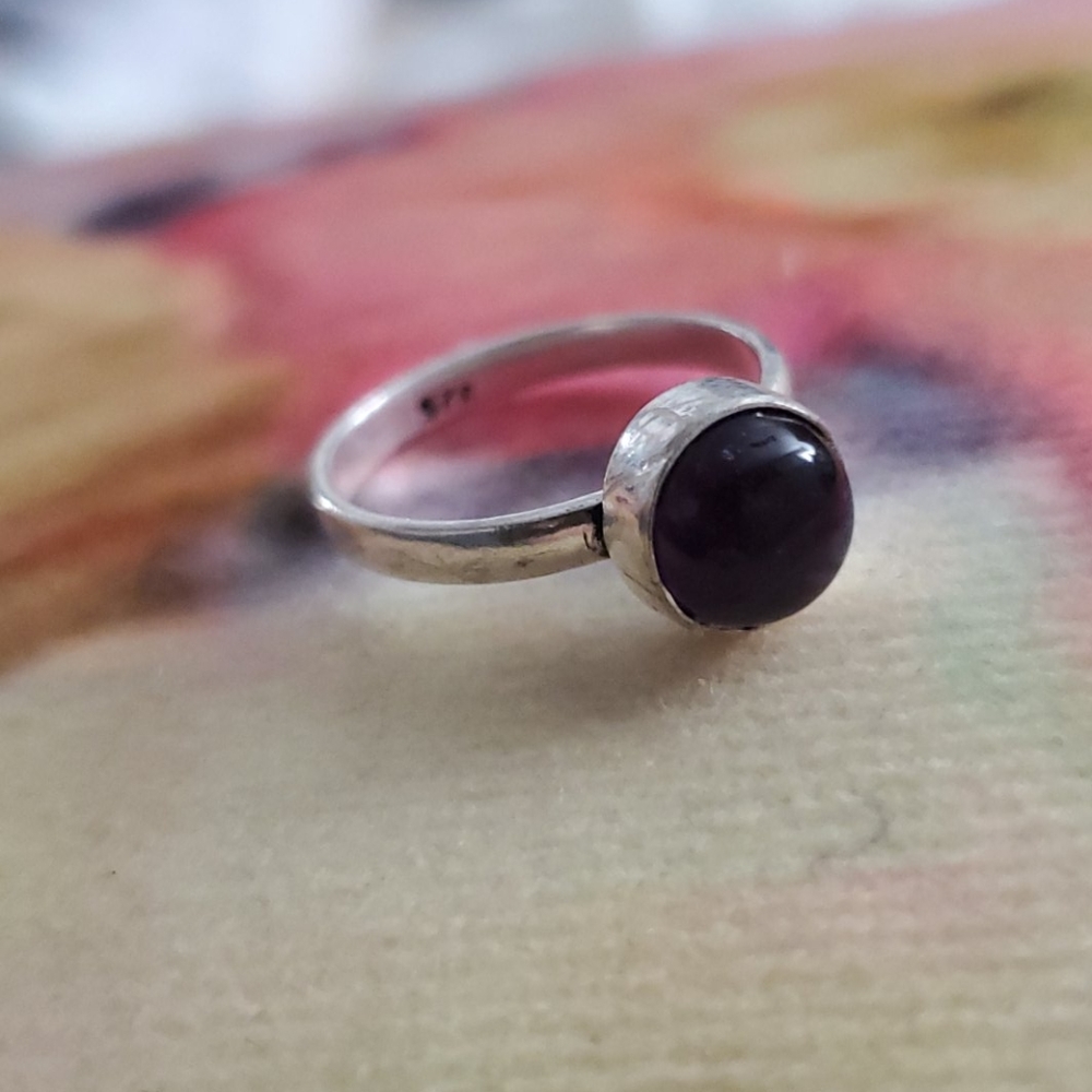 Sale .925 SILVER Amethyst Ring ARTISAN MADE SZ 7